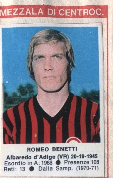 Sticker Romeo Benetti - Calciatori 1972-1973 n. 137 - Edis