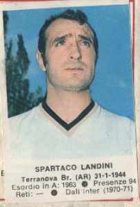 Figurina Spartaco Landini - Calciatori 1972-1973 n. 166 - Edis