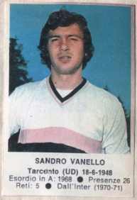 Sticker Sandro Vanello - Calciatori 1972-1973 n. 170 - Edis
