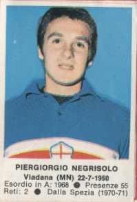 Cromo Piergiorgio Negrisolo - Calciatori 1972-1973 n. 198 - Edis