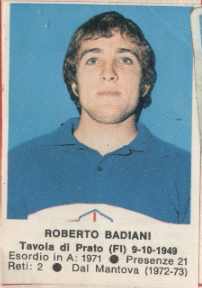 Sticker Roberto Badiani - Calciatori 1972-1973 n. 206 - Edis