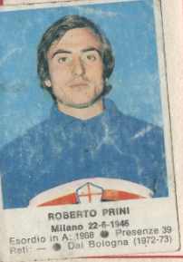 Sticker Roberto Prini - Calciatori 1972-1973 n. 207 - Edis