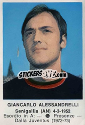 Sticker Giancarlo Alessandrelli - Calciatori 1972-1973 n. 210 - Edis