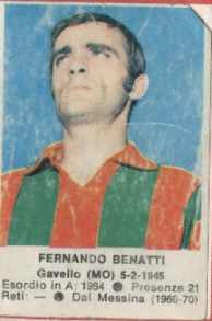 Figurina Fernando Benatti - Calciatori 1972-1973 n. 213 - Edis
