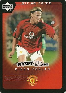 Sticker Diego Forlan - Manchester United 2002-2003. Strike Force - Upper Deck