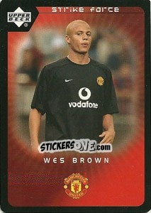 Sticker Wes Brown - Manchester United 2002-2003. Strike Force - Upper Deck