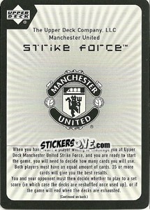 Sticker Rule Card - Manchester United 2002-2003. Strike Force - Upper Deck