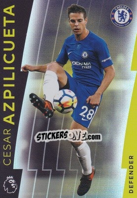 Sticker Cesar Azpilicueta - Premier League Platinum 2017-2018 n. 21 - Topps