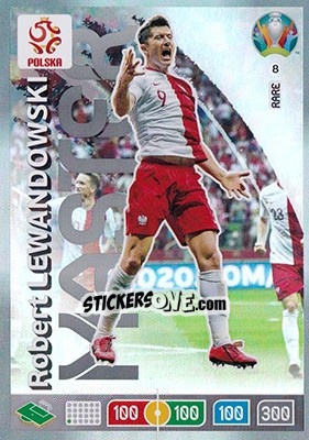Sticker Robert Lewandowski - UEFA Euro 2020 Preview. Adrenalyn XL n. 8 - Panini