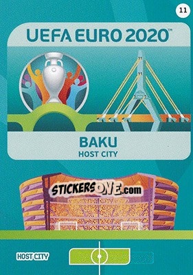 Sticker Baku - UEFA Euro 2020 Preview. Adrenalyn XL n. 11 - Panini