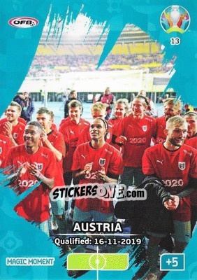 Sticker Austria - UEFA Euro 2020 Preview. Adrenalyn XL n. 13 - Panini