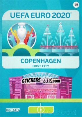 Sticker Copenhagen - UEFA Euro 2020 Preview. Adrenalyn XL n. 18 - Panini