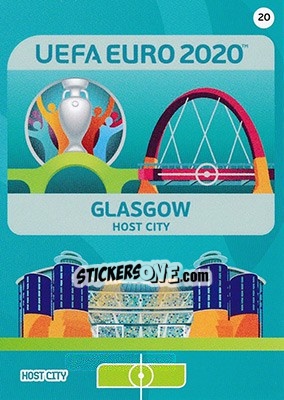 Sticker Glasgow - UEFA Euro 2020 Preview. Adrenalyn XL n. 20 - Panini