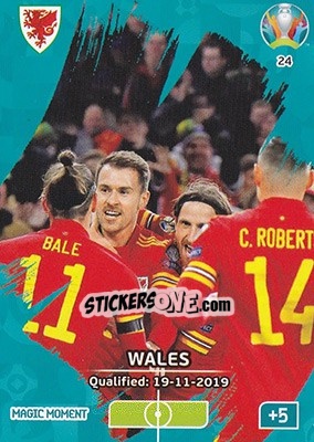 Sticker Wales - UEFA Euro 2020 Preview. Adrenalyn XL n. 24 - Panini