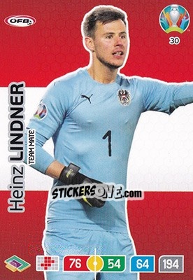 Sticker Heinz Lindner - UEFA Euro 2020 Preview. Adrenalyn XL n. 30 - Panini