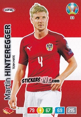 Sticker Martin Hinteregger - UEFA Euro 2020 Preview. Adrenalyn XL - Panini