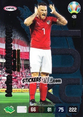 Sticker Marko Arnautovic - UEFA Euro 2020 Preview. Adrenalyn XL n. 42 - Panini