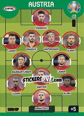 Sticker Line-Up - UEFA Euro 2020 Preview. Adrenalyn XL n. 45 - Panini