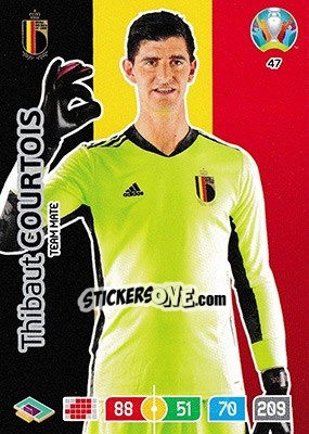 Sticker Thibaut Courtois - UEFA Euro 2020 Preview. Adrenalyn XL n. 47 - Panini