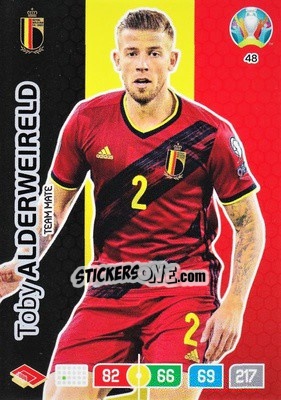 Sticker Toby Alderweireld - UEFA Euro 2020 Preview. Adrenalyn XL n. 48 - Panini
