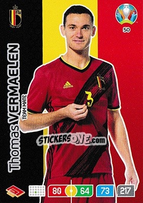 Sticker Thomas Vermaelen - UEFA Euro 2020 Preview. Adrenalyn XL n. 50 - Panini