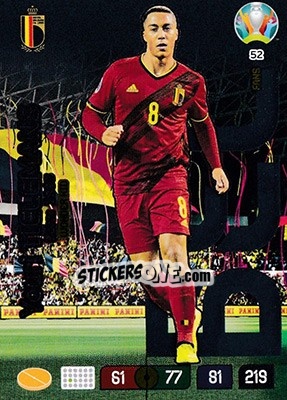 Sticker Youri Tielemans - UEFA Euro 2020 Preview. Adrenalyn XL n. 52 - Panini