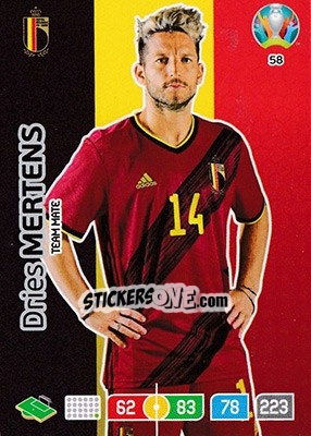 Sticker Dries Mertens - UEFA Euro 2020 Preview. Adrenalyn XL - Panini