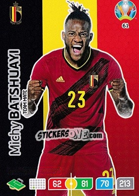 Sticker Michy Batshuayi - UEFA Euro 2020 Preview. Adrenalyn XL n. 61 - Panini