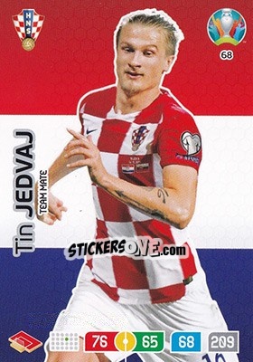 Sticker Tin Jedvaj - UEFA Euro 2020 Preview. Adrenalyn XL n. 68 - Panini
