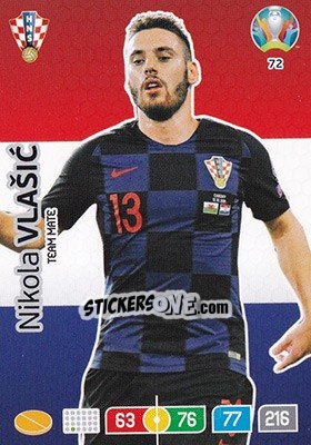 Sticker Nikola Vlašic - UEFA Euro 2020 Preview. Adrenalyn XL n. 72 - Panini