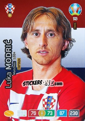 Sticker Luka Modric - UEFA Euro 2020 Preview. Adrenalyn XL n. 75 - Panini