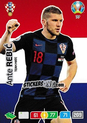 Sticker Ante Rebic - UEFA Euro 2020 Preview. Adrenalyn XL n. 77 - Panini