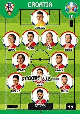Sticker Line-Up - UEFA Euro 2020 Preview. Adrenalyn XL n. 81 - Panini