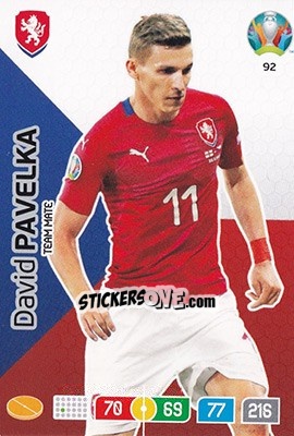 Sticker David Pavelka - UEFA Euro 2020 Preview. Adrenalyn XL n. 92 - Panini