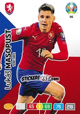 Sticker Lukáš Masopust - UEFA Euro 2020 Preview. Adrenalyn XL n. 95 - Panini