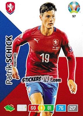 Sticker Patrik Schick - UEFA Euro 2020 Preview. Adrenalyn XL n. 97 - Panini