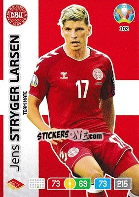 Sticker Jens Stryger Larsen - UEFA Euro 2020 Preview. Adrenalyn XL n. 102 - Panini
