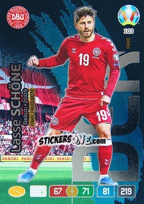 Sticker Lasse Schöne - UEFA Euro 2020 Preview. Adrenalyn XL n. 103 - Panini