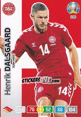 Sticker Henrik Dalsgaard - UEFA Euro 2020 Preview. Adrenalyn XL - Panini