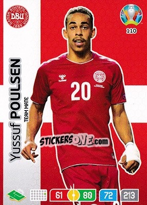 Cromo Yussuf Poulsen - UEFA Euro 2020 Preview. Adrenalyn XL - Panini