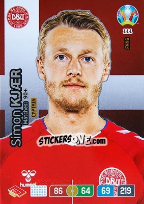 Sticker Simon Kjaer - UEFA Euro 2020 Preview. Adrenalyn XL n. 111 - Panini