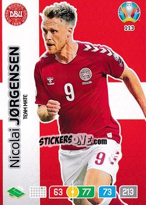Sticker Nicolai Jørgensen - UEFA Euro 2020 Preview. Adrenalyn XL - Panini