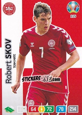 Sticker Robert Skov - UEFA Euro 2020 Preview. Adrenalyn XL n. 115 - Panini