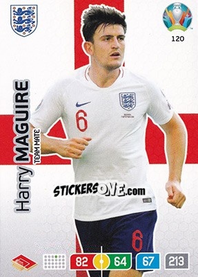 Sticker Harry Maguire - UEFA Euro 2020 Preview. Adrenalyn XL n. 120 - Panini