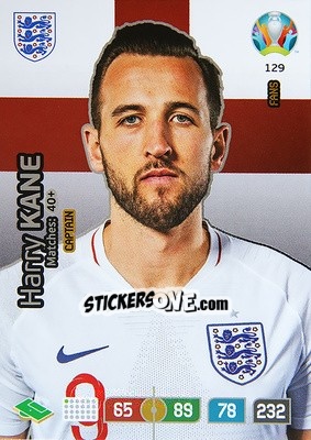 Sticker Harry Kane - UEFA Euro 2020 Preview. Adrenalyn XL n. 129 - Panini