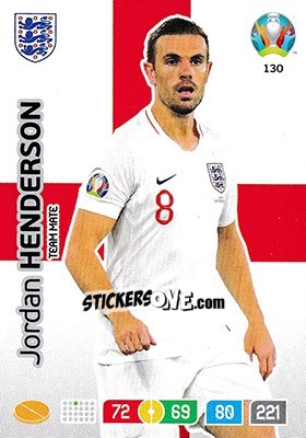 Sticker Jordan Henderson - UEFA Euro 2020 Preview. Adrenalyn XL n. 130 - Panini