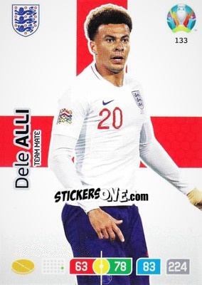 Sticker Dele Alli - UEFA Euro 2020 Preview. Adrenalyn XL n. 133 - Panini