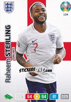 Sticker Raheem Sterling - UEFA Euro 2020 Preview. Adrenalyn XL n. 134 - Panini