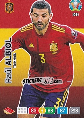 Sticker Raúl Albiol - UEFA Euro 2020 Preview. Adrenalyn XL n. 138 - Panini