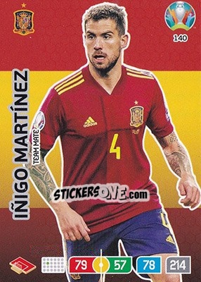 Sticker Iñigo Martínez - UEFA Euro 2020 Preview. Adrenalyn XL n. 140 - Panini